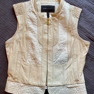 BCBG Maxazria Leather Vest Cream‎